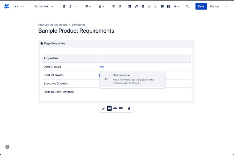 how to create a template in Confluence 2